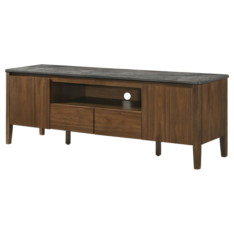 Mueble de TV SmartTop de 2 puertas de 63 pulgadas Bradley, gris y natural