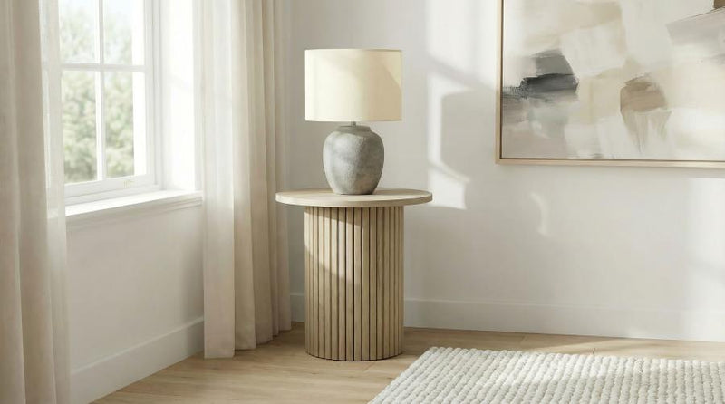 Hamlyn Round Fluted Occasional Side End Table