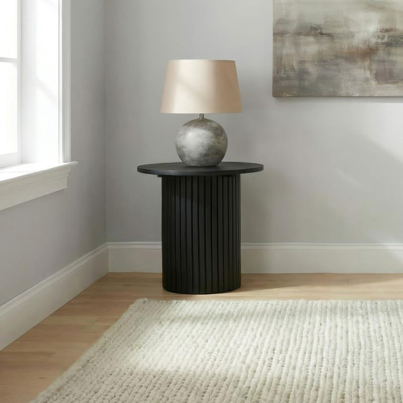 Hamlyn Round Fluted Occasional Side End Table