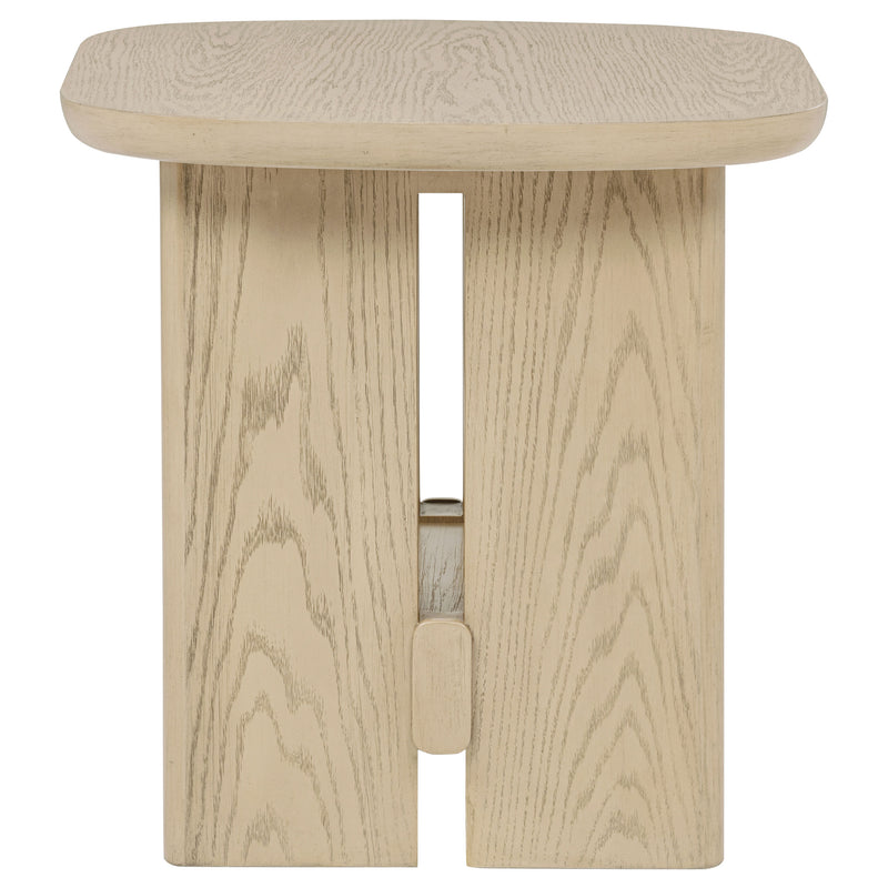 Mesa auxiliar Kailani Coastal Square End con estante, roble beige