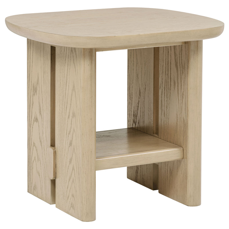 Juego de 3 mesas de centro y auxiliares Kailani color roble beige, estilo costero