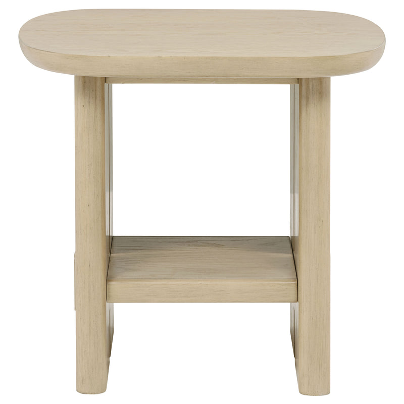 Juego de 3 mesas de centro y auxiliares Kailani color roble beige, estilo costero