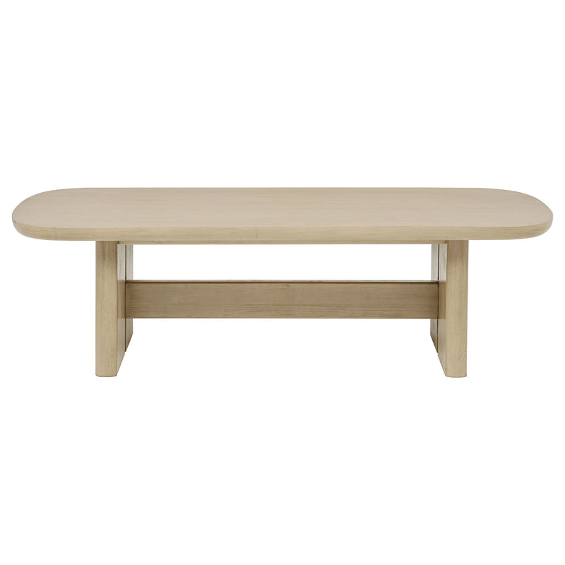 Juego de 3 mesas de centro y auxiliares Kailani color roble beige, estilo costero