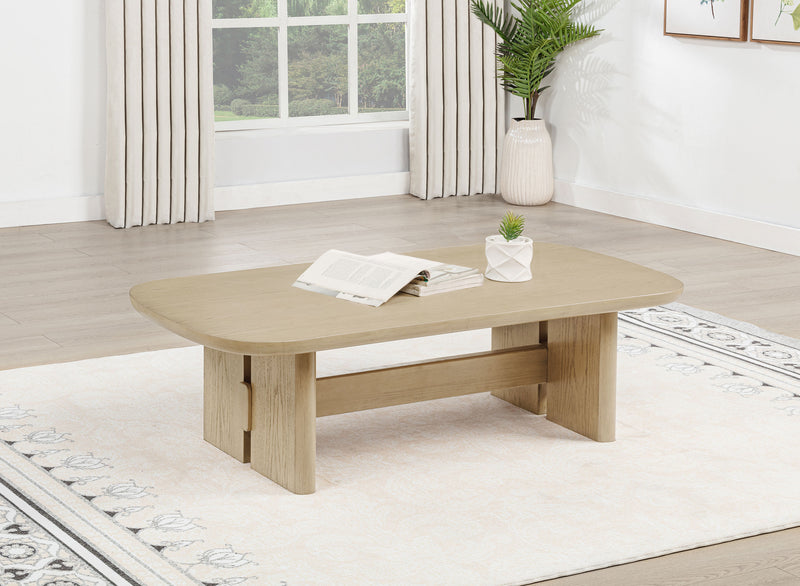 Mesa de centro rectangular Kailani Coastal, roble beige
