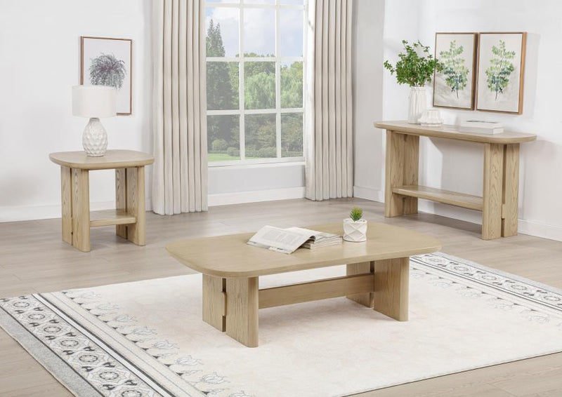 Kailani Coastal Sofa Console Table with Shelf