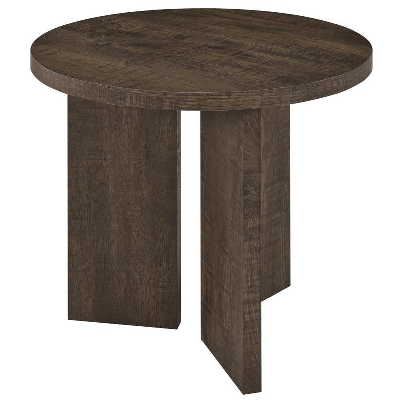 Aragon Round Panel Base End Table