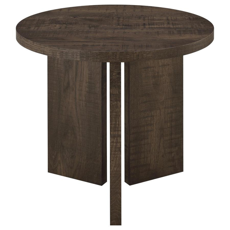 Aragon Round Panel Base End Table