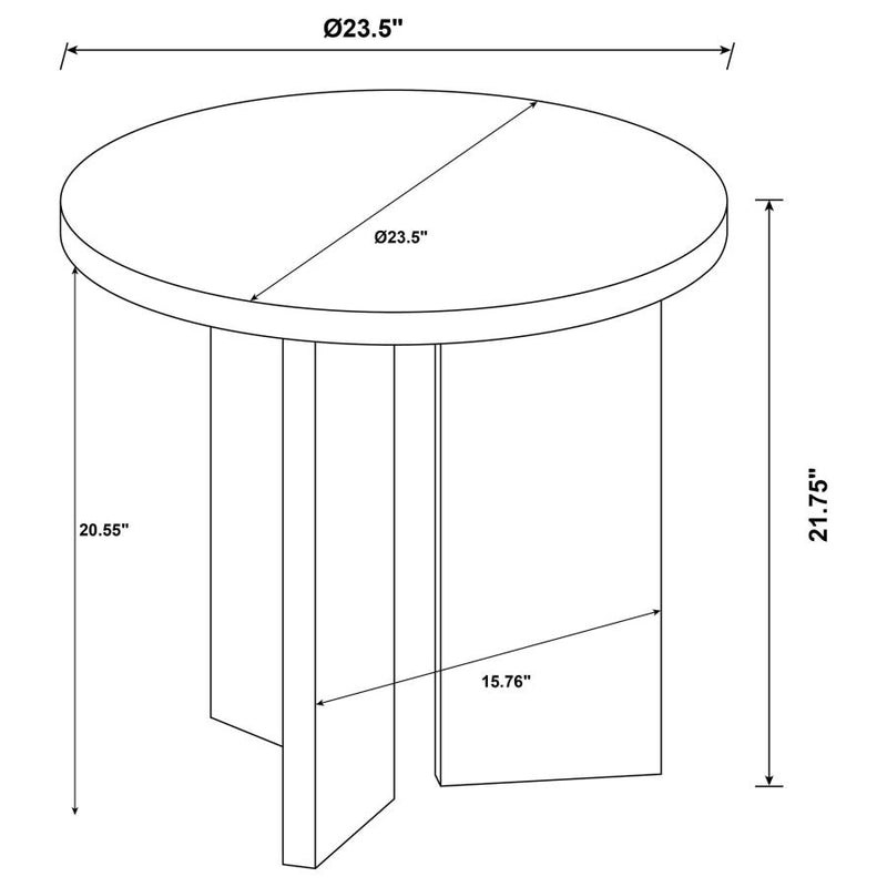 Aragon Round Panel Base End Table