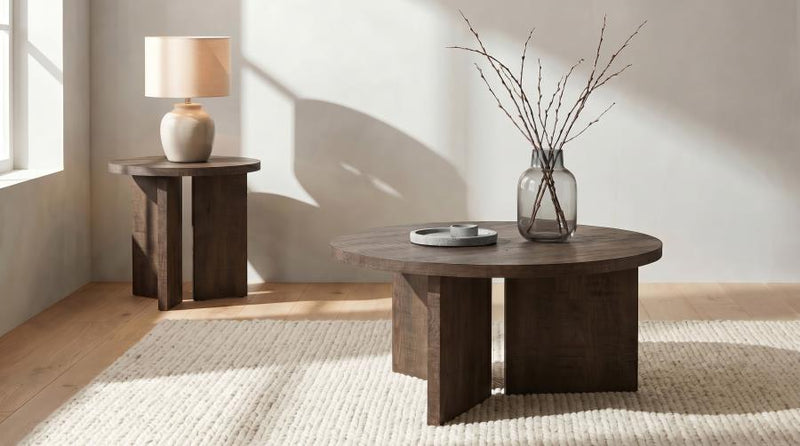 Aragon Round Panel Base End Table