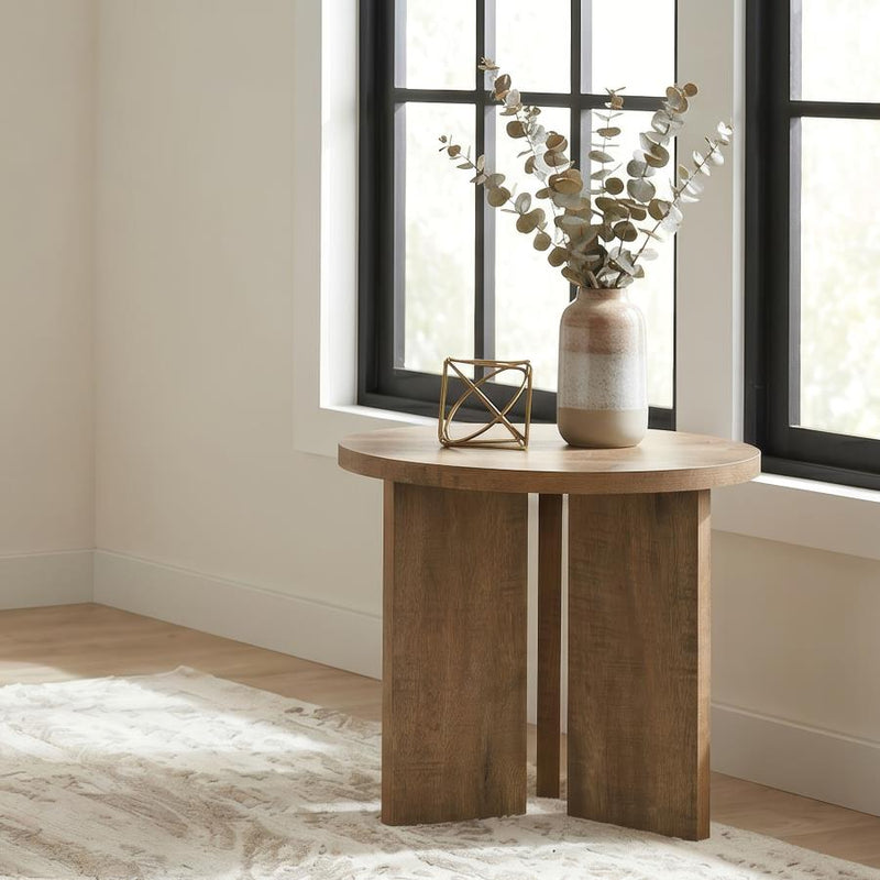 Aragon Round Panel Base End Table