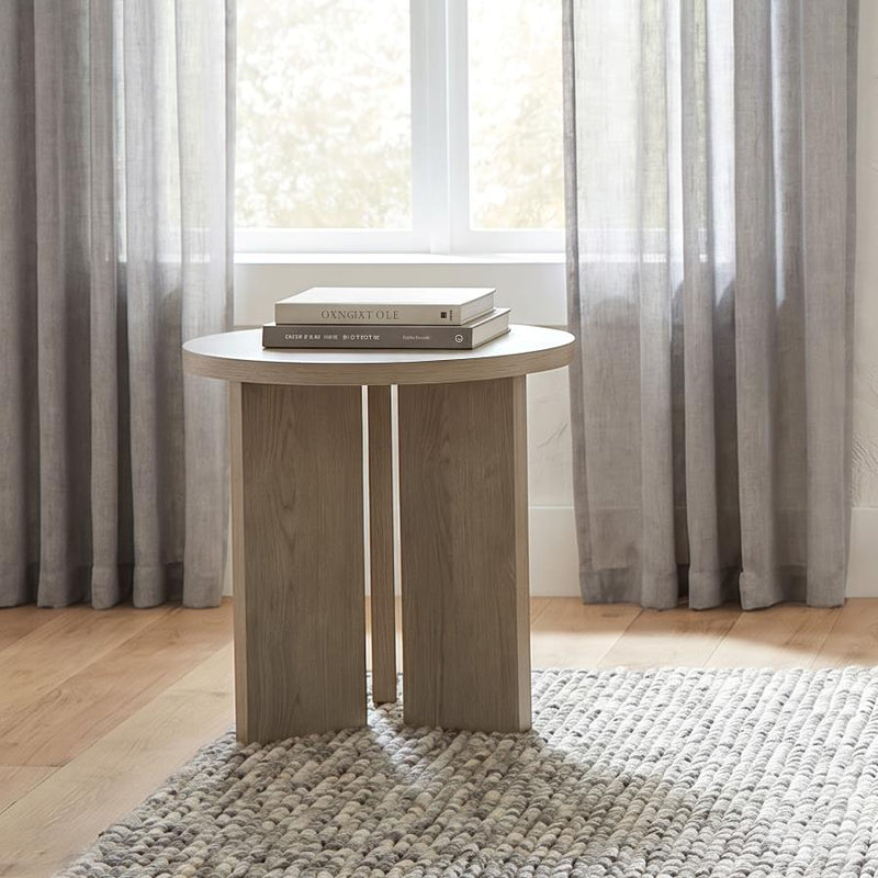 Aragon Round Panel Base End Table