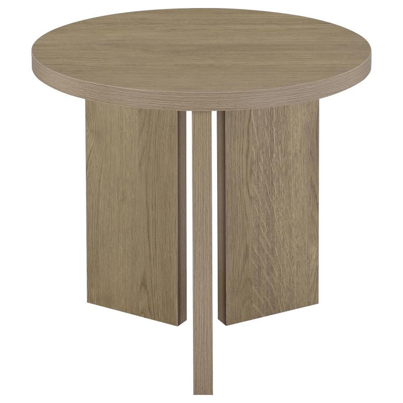 Aragon Round Panel Base End Table