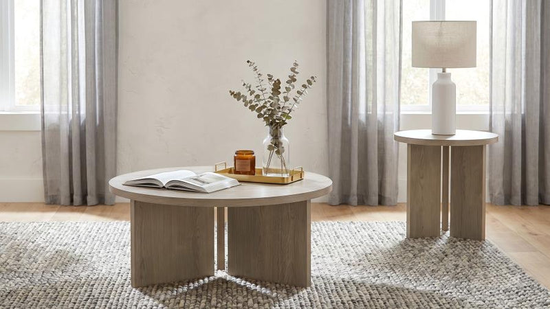 Aragon Round Panel Base End Table