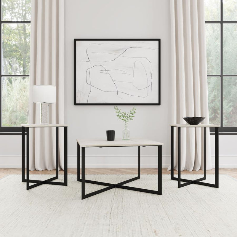 Tobin Marble Top Coffee and End Table Set