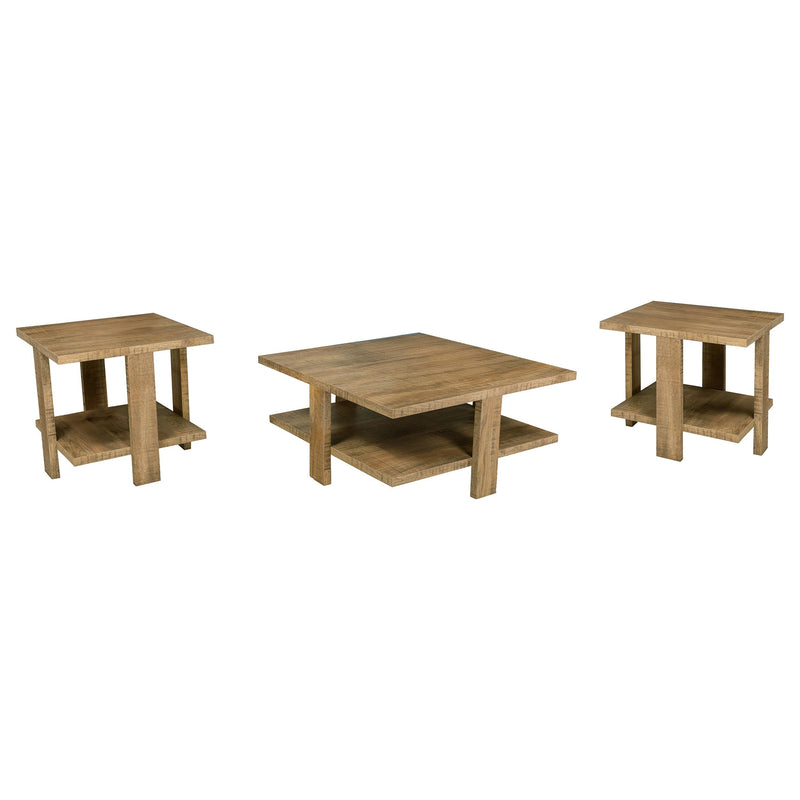 Dawn Round Coffee and End Table Set Mango Brown