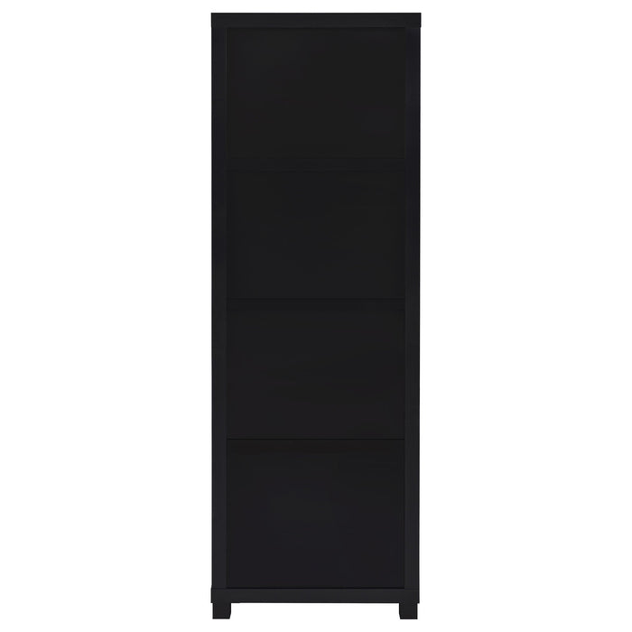 Jupiter 3-shelf Media Tower Bookcase with Storage Cabinet Black