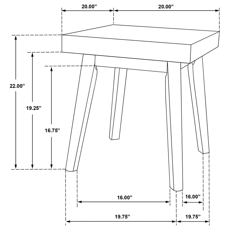 Mesa auxiliar de madera Westerly Square, color nogal
