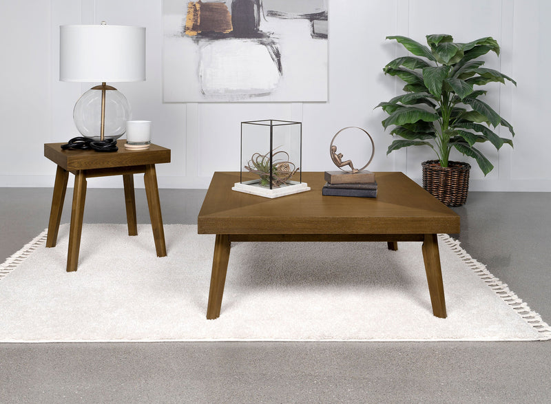 Mesa auxiliar de madera Westerly Square, color nogal