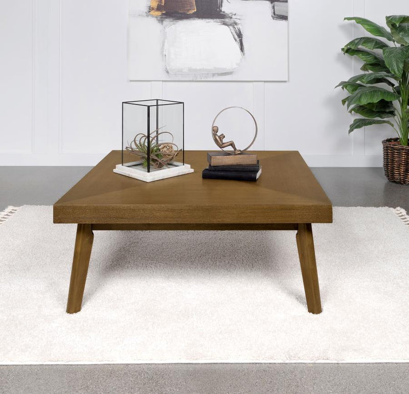 Mesa de centro cuadrada de madera Westerly, nogal marrón