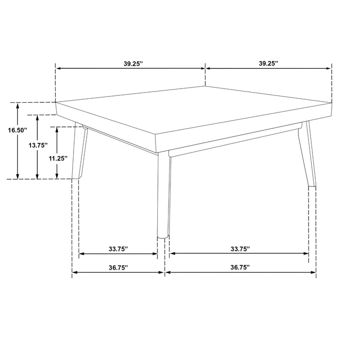 Westerly Square Wood Coffee Table with Diamond Parquet Walnut