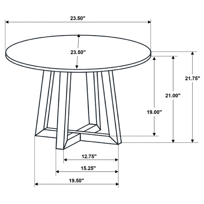 Skylark Round End Table with Marble-like Top Letizia and Light Oak