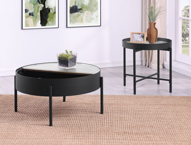 Ozella Round Coffee and End Table Set Sandy