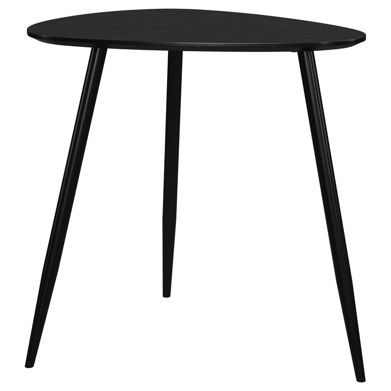 Mesa auxiliar triangular de madera maciza Odessa negra
