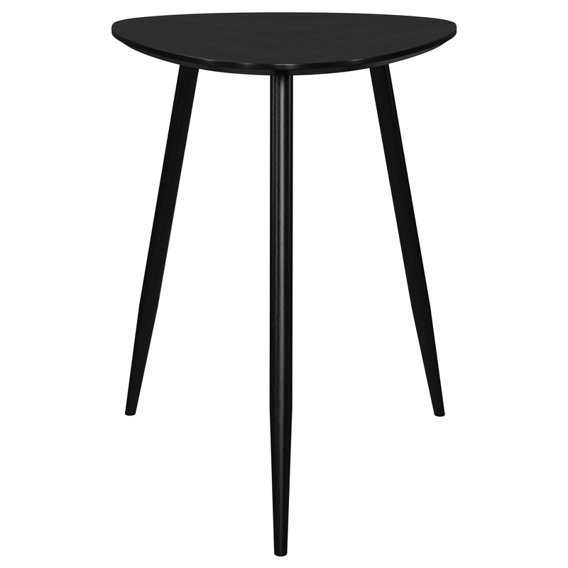 Mesa auxiliar triangular de madera maciza Odessa negra