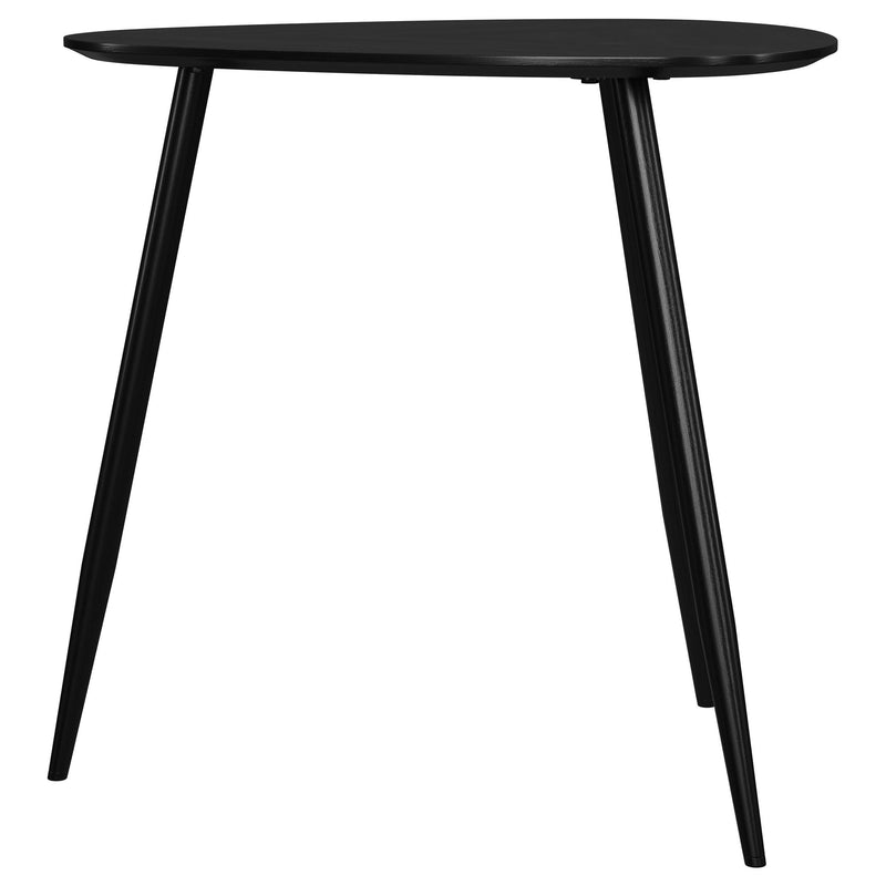 Mesa auxiliar triangular de madera maciza Odessa negra
