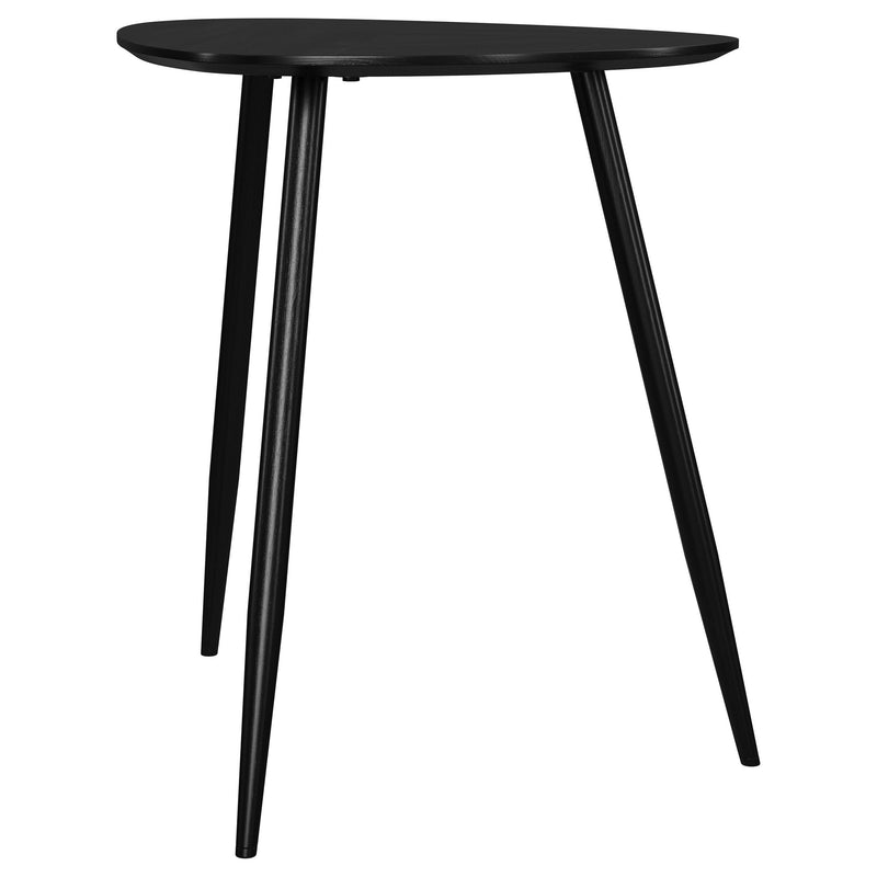 Mesa auxiliar triangular de madera maciza Odessa negra