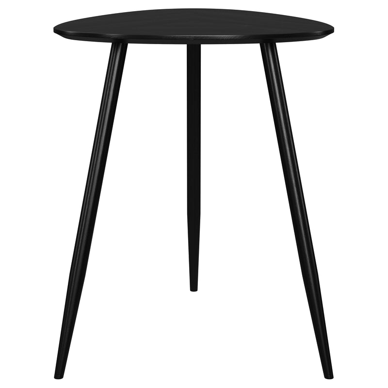 Mesa auxiliar triangular de madera maciza Odessa negra
