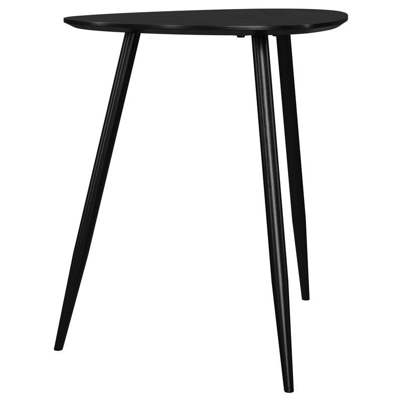Mesa auxiliar triangular de madera maciza Odessa negra