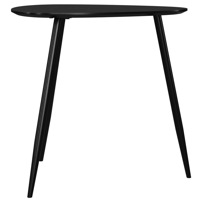 Mesa auxiliar triangular de madera maciza Odessa negra