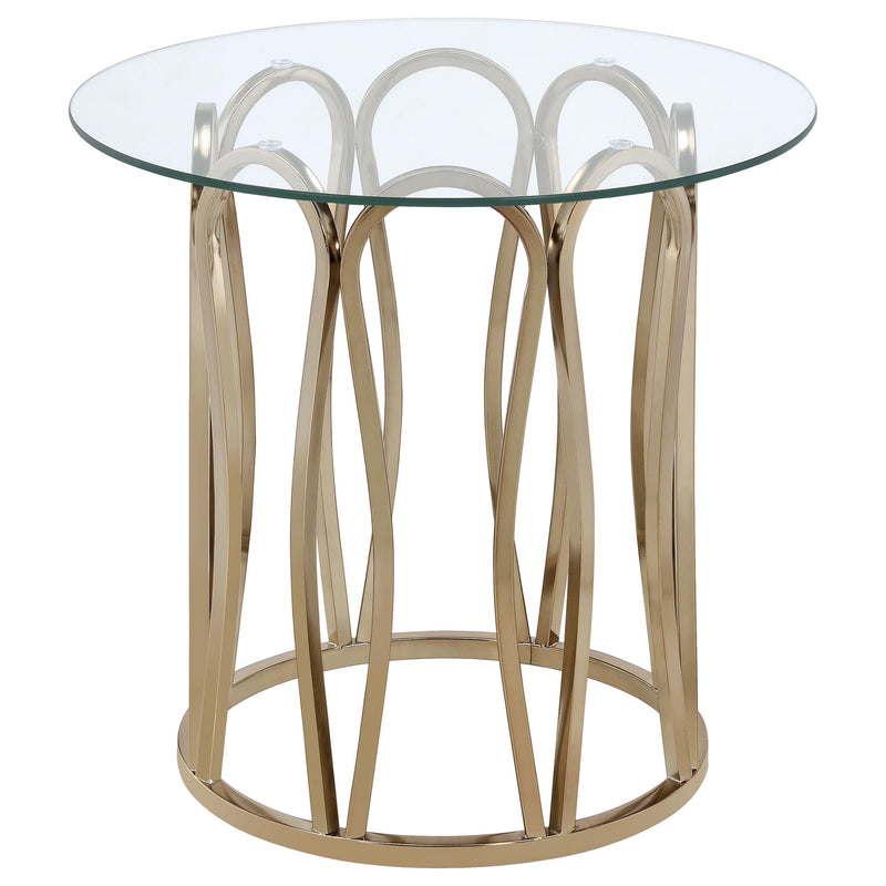 Monett Coffee and End Table Set Chocolate Chrome