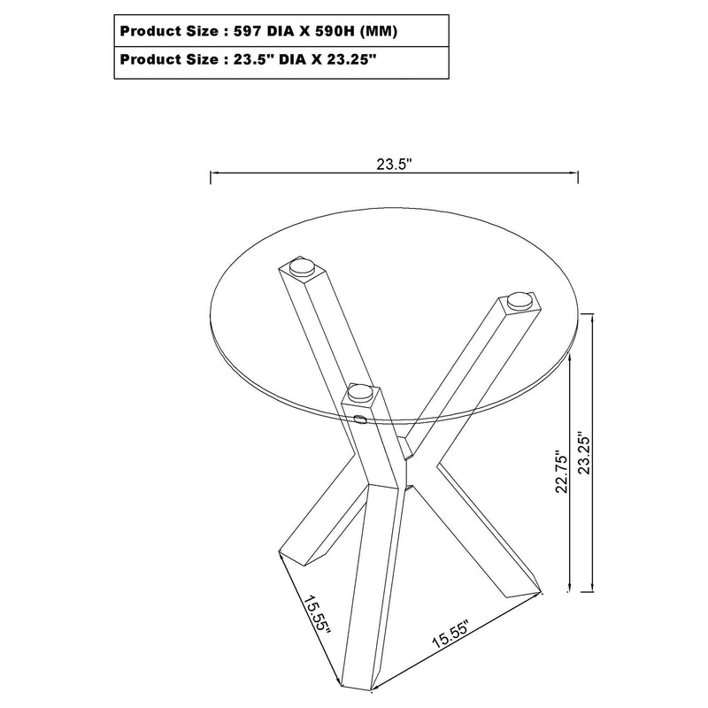 Kenzie Round Coffee and End Table Set Chrome