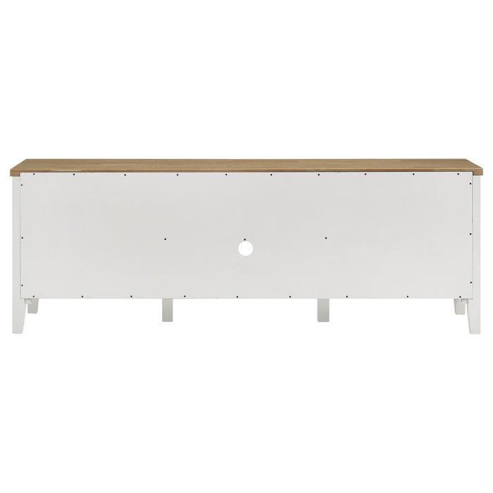 Angela 2-door Wooden 67" TV Stand Brown and White