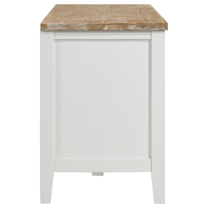 Hollis 2-door Wood 67-inch TV Stand with Drawer Brown and White