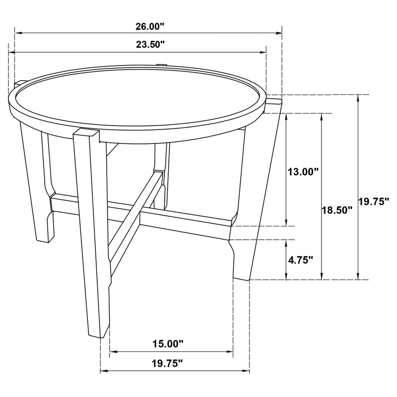 Mesa auxiliar redonda de madera maciza Cota, color marrón oscuro