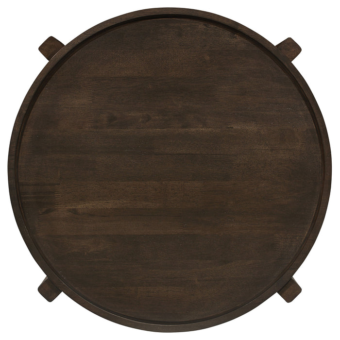 Cota  Solid Wood Coffee and End Table Set Dark Brown