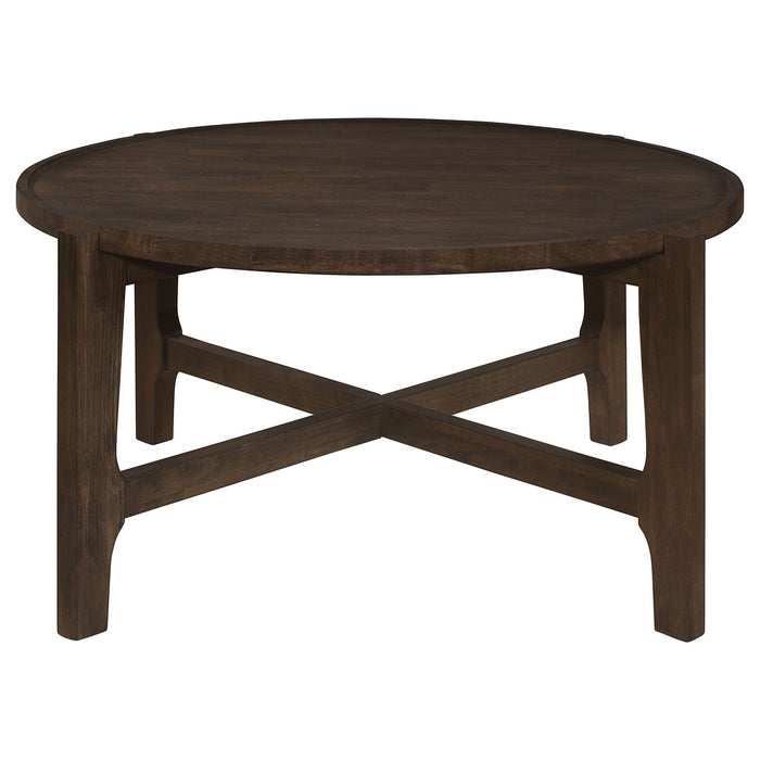 Cota  Solid Wood Coffee and End Table Set Dark Brown