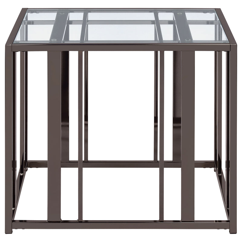 Adri Rectangular Glass Top Side End Table