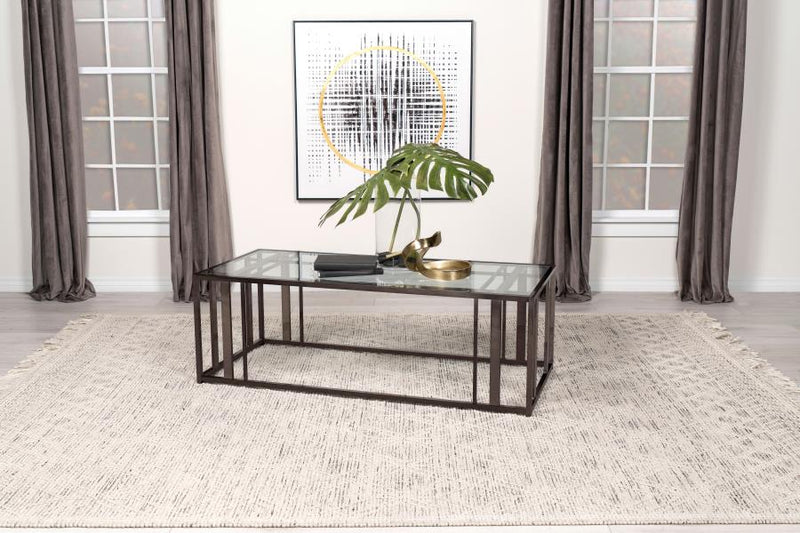 Adri Rectangular Glass Top Coffee Table