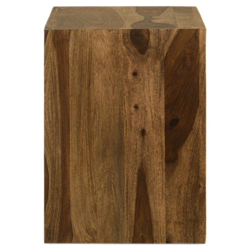 Mesa auxiliar rectangular de madera maciza Odilia color rojizo