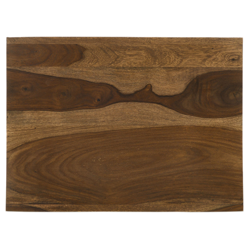 Mesa auxiliar rectangular de madera maciza Odilia color rojizo