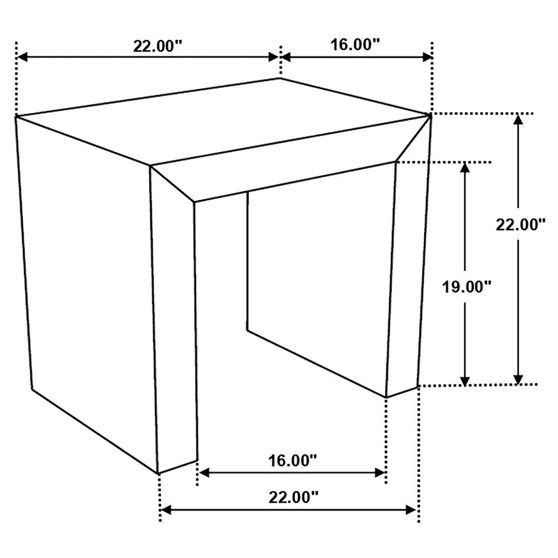 Mesa auxiliar rectangular de madera maciza Odilia color rojizo