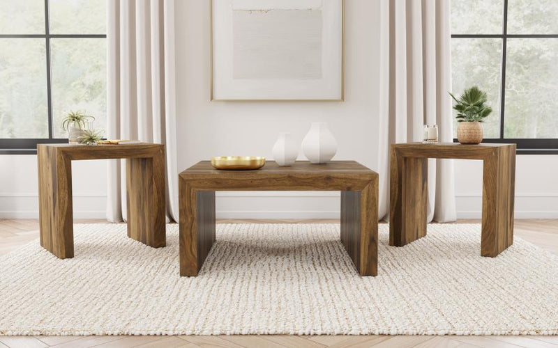 Odilia Solid Wood Coffee and End Table Set Auburn
