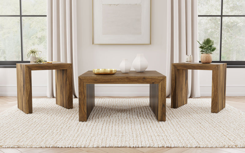 Odilia Solid Wood Coffee and End Table Set Auburn