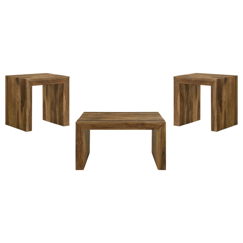 Odilia Solid Wood Coffee and End Table Set Auburn