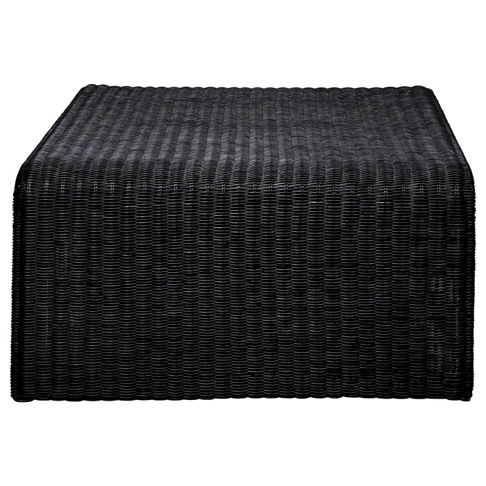 Cahya Woven Rattan Sqaure Coffee Table Black