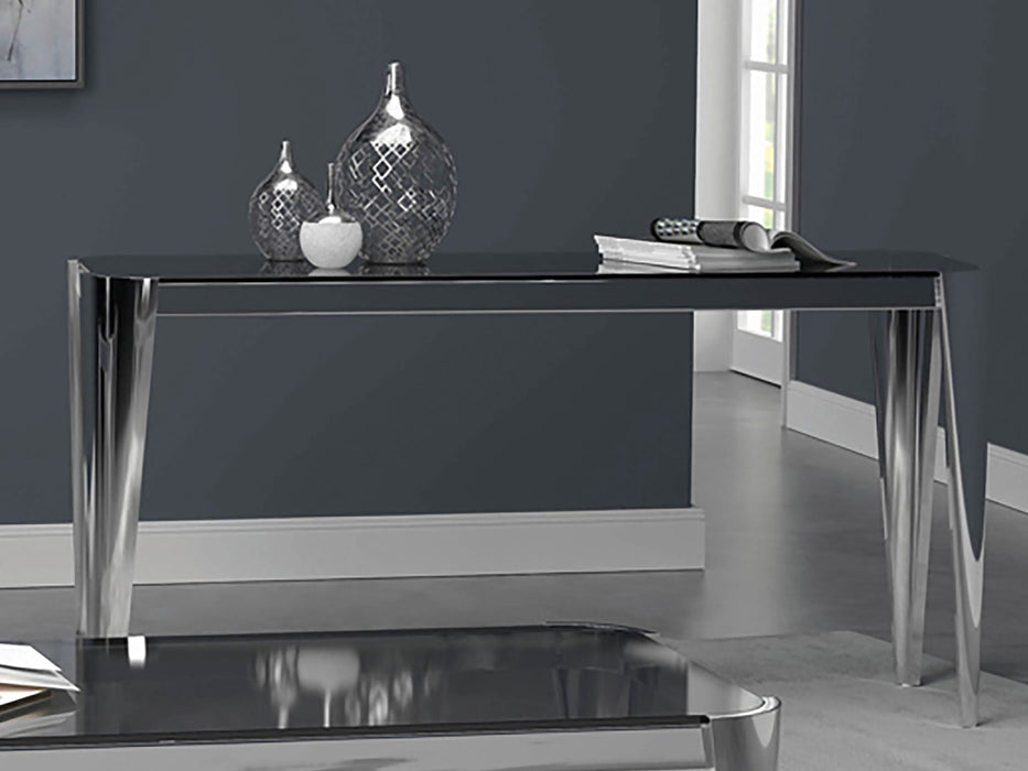 Rectangle Glass Top Sofa Table Silver and Grey